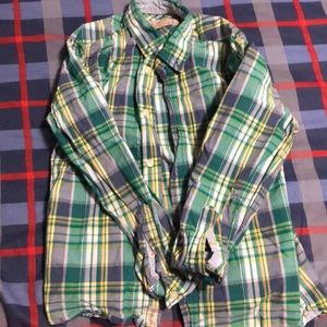 Green button down shirt